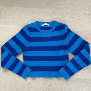 Zara Kids Long Sleeve Blue Striped Tee
